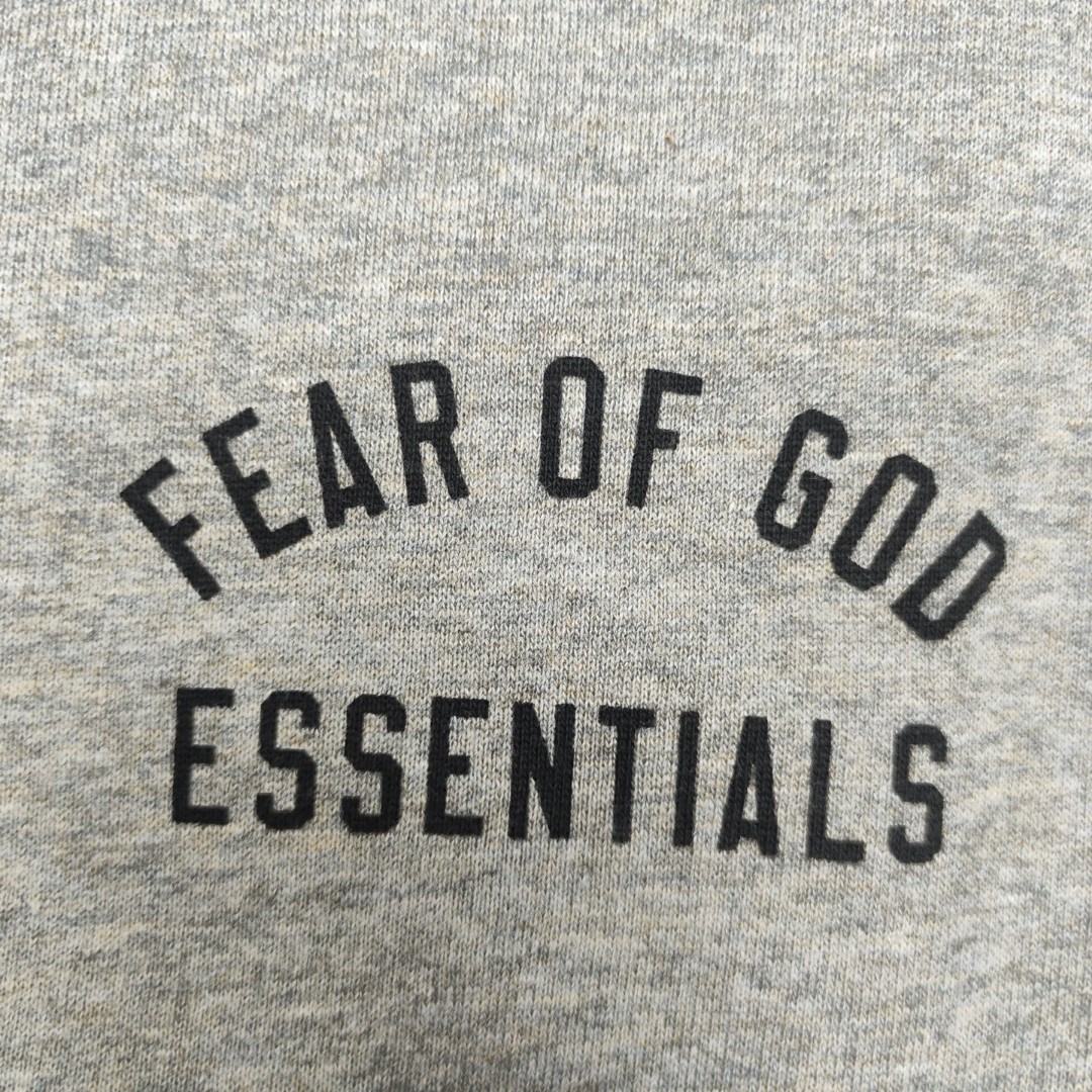 Fear of God Essentials 徽标印花套头Polo衫 抓绒 卫衣 外套 长袖 灰色 黑色 192BT244391F
