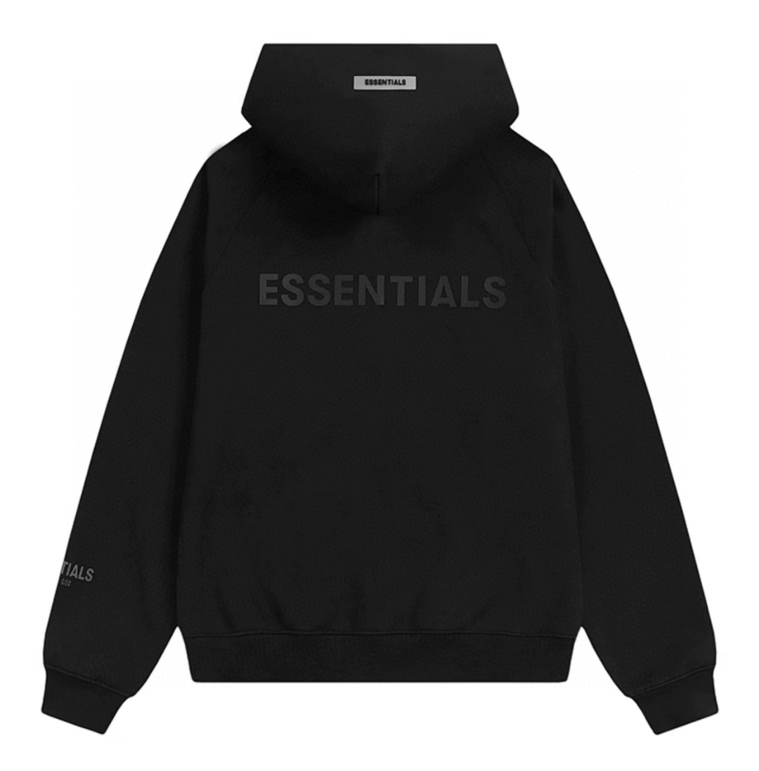 Fear of God Essentials 压胶字母胸前后背logo 抓绒 拉链连帽卫衣 帽衫 外套 炭灰色 黑色 0192250500184003