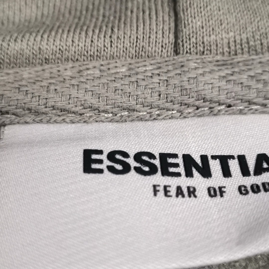 Fear of God Essentials 压胶字母胸前后背logo 抓绒 拉链连帽卫衣 帽衫 外套 炭灰色 黑色 0192250500184003