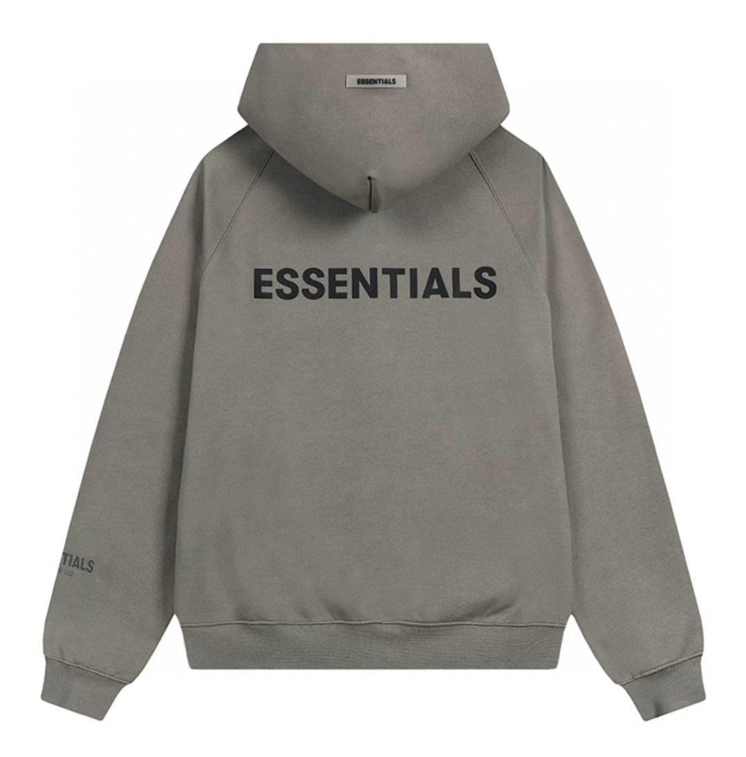 Fear of God Essentials 压胶字母胸前后背logo 抓绒 拉链连帽卫衣 帽衫 外套 炭灰色 黑色 0192250500184003