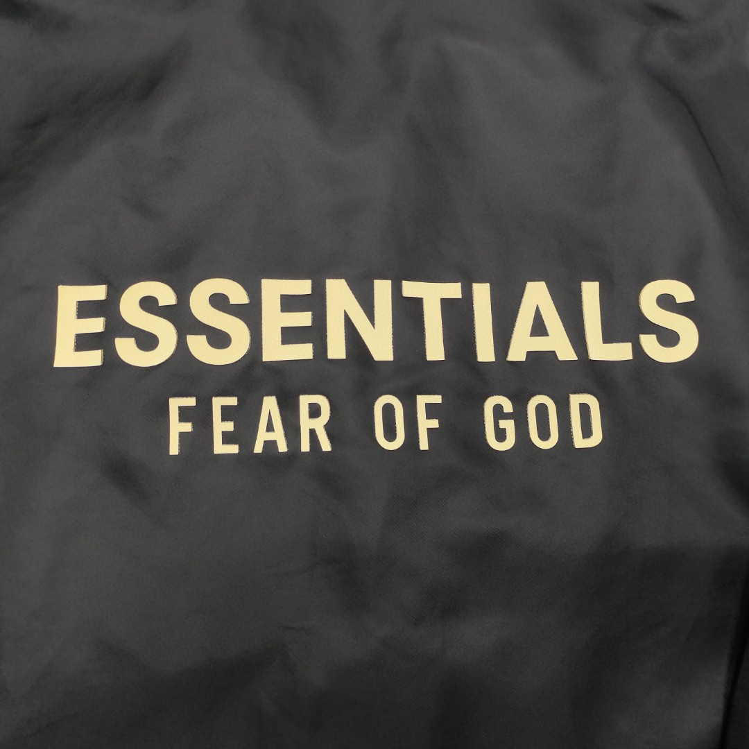 Fear of God Essentials 纯色logo翻领防风纽扣夹克 外套 纯黑 灰色 白色 黑色 A5 202BT232012F