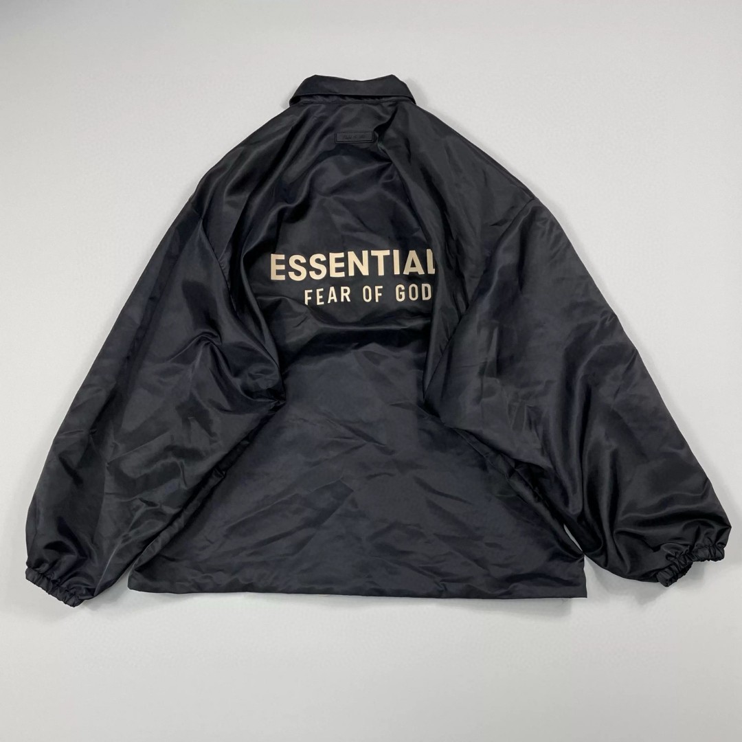Fear of God Essentials 纯色logo翻领防风纽扣夹克 外套 纯黑 灰色 白色 黑色 A5 202BT232012F