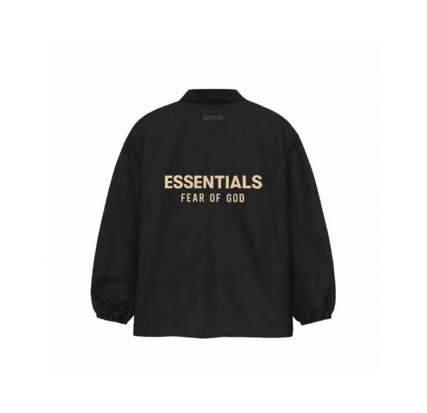 Fear of God Essentials 纯色logo翻领防风纽扣夹克 外套 纯黑 灰色 白色 黑色 A5 202BT232012F