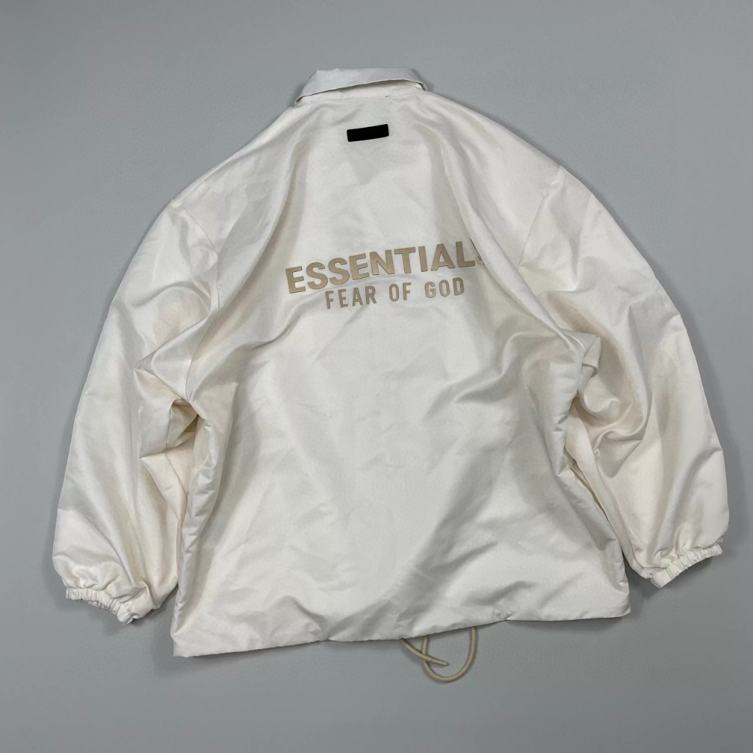 Fear of God Essentials 纯色logo翻领防风纽扣夹克 外套 纯黑 灰色 白色 黑色 A5 202BT232012F
