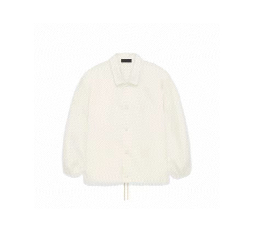 Fear of God Essentials 纯色logo翻领防风纽扣夹克 外套 纯黑 灰色 白色 黑色 A5 202BT232012F