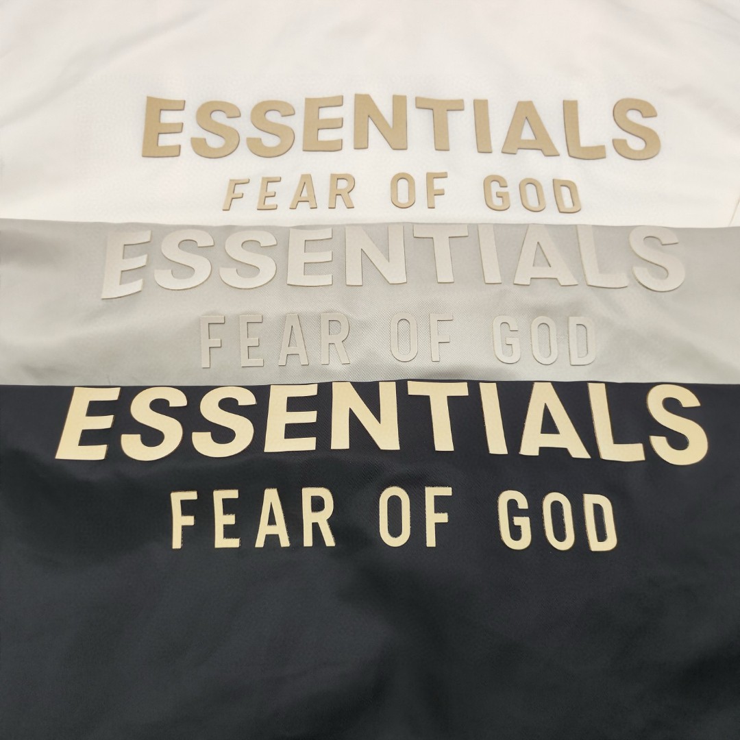 Fear of God Essentials 纯色logo翻领防风纽扣夹克 外套 纯黑 灰色 白色 黑色 A5 202BT232012F