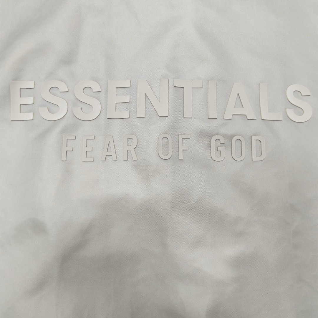 Fear of God Essentials 纯色logo翻领防风纽扣夹克 外套 纯黑 灰色 白色 黑色 A5 202BT232012F