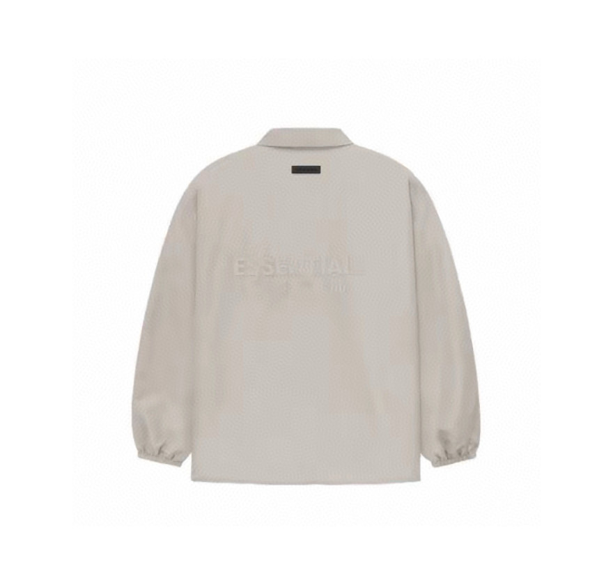 Fear of God Essentials 纯色logo翻领防风纽扣夹克 外套 纯黑 灰色 白色 黑色 A5 202BT232012F