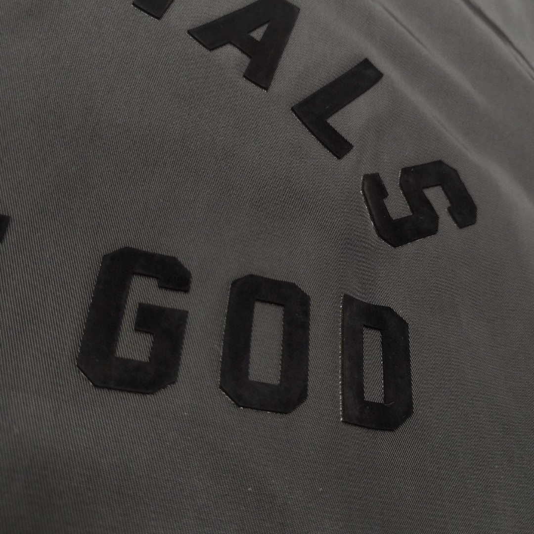 Fear of God Essentials 纯色logo翻领防风纽扣夹克 外套 纯黑 灰色 白色 黑色 A5 202BT232012F
