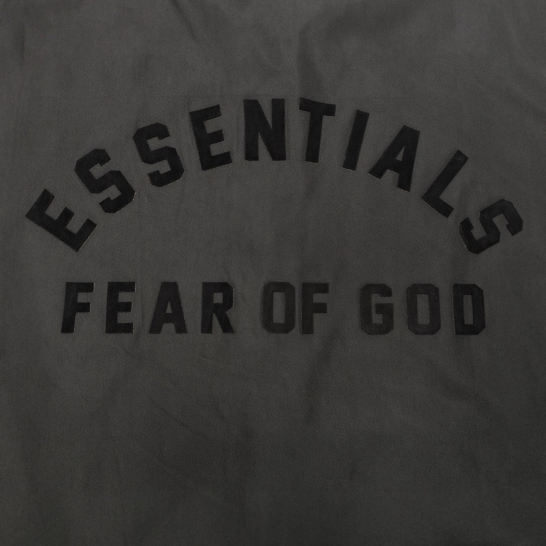 Fear of God Essentials 纯色logo翻领防风纽扣夹克 外套 纯黑 灰色 白色 黑色 A5 202BT232012F