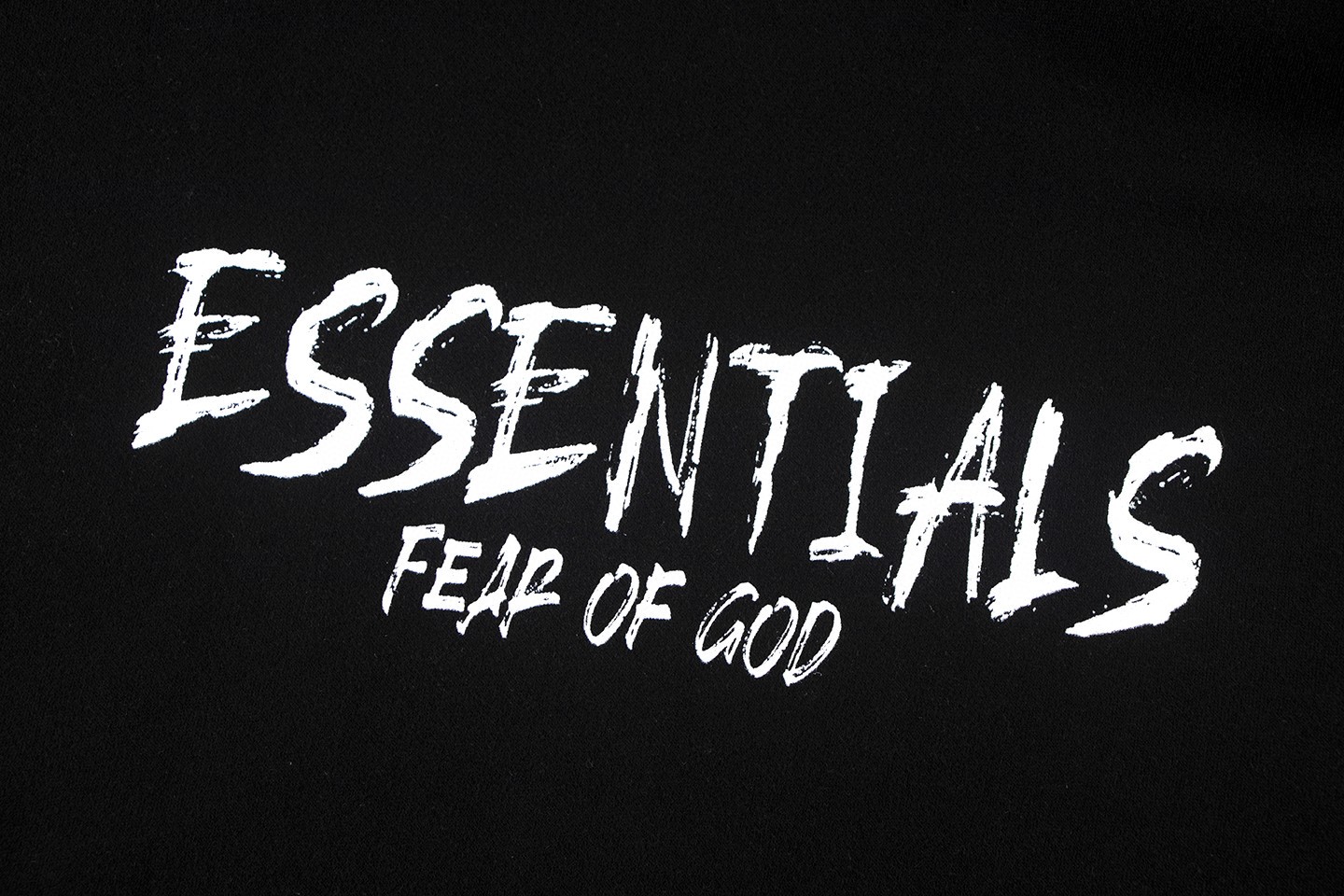 Fear of God Essentials 后背Essentials涂鸦字母印花 抓绒 套头连帽卫衣 外套 灰色 黑色