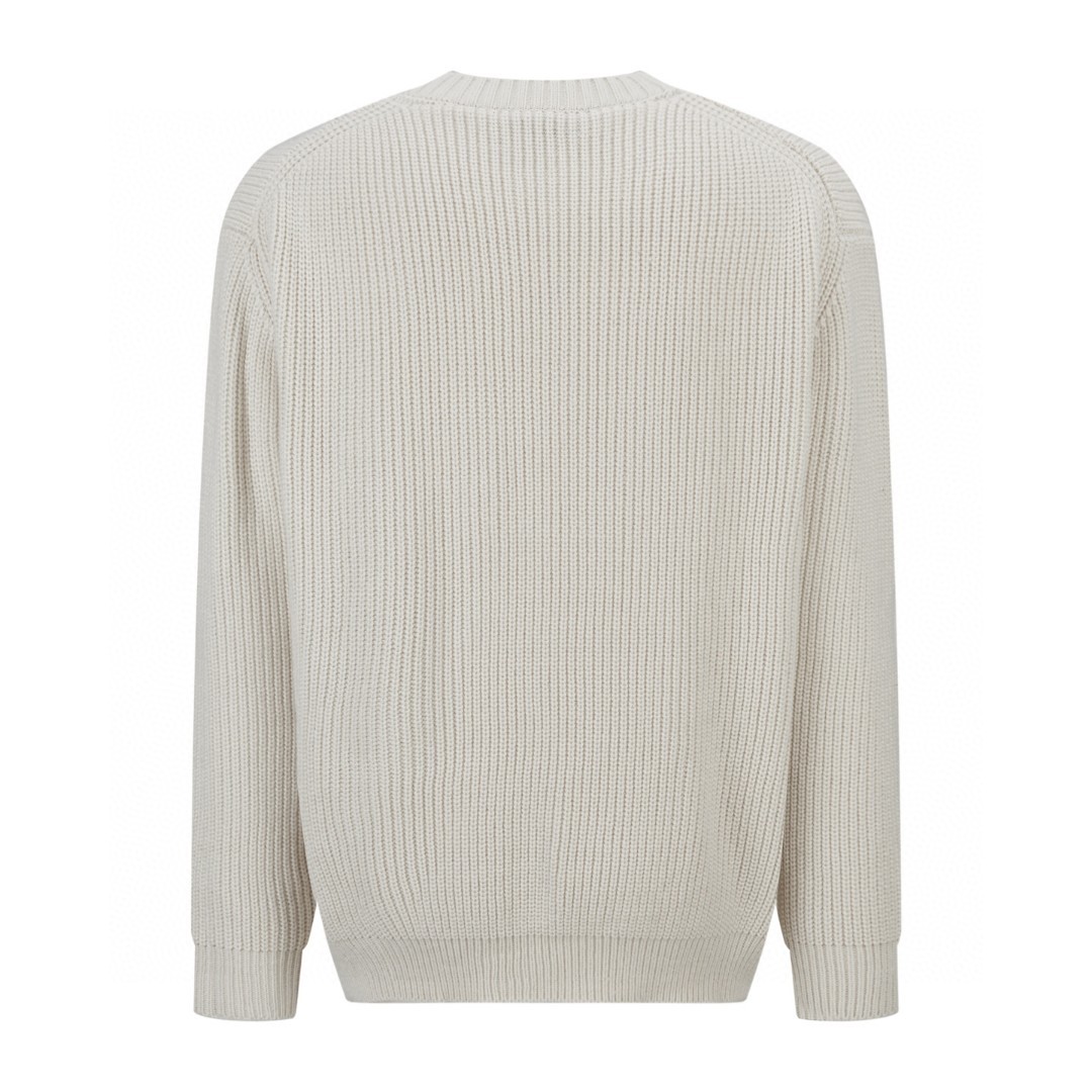 FENDI 芬迪 刺绣标识毛衣 针织衫 外套 保暖 长袖 米白色 蓝色 B0 FZX091AW0CF0N5W