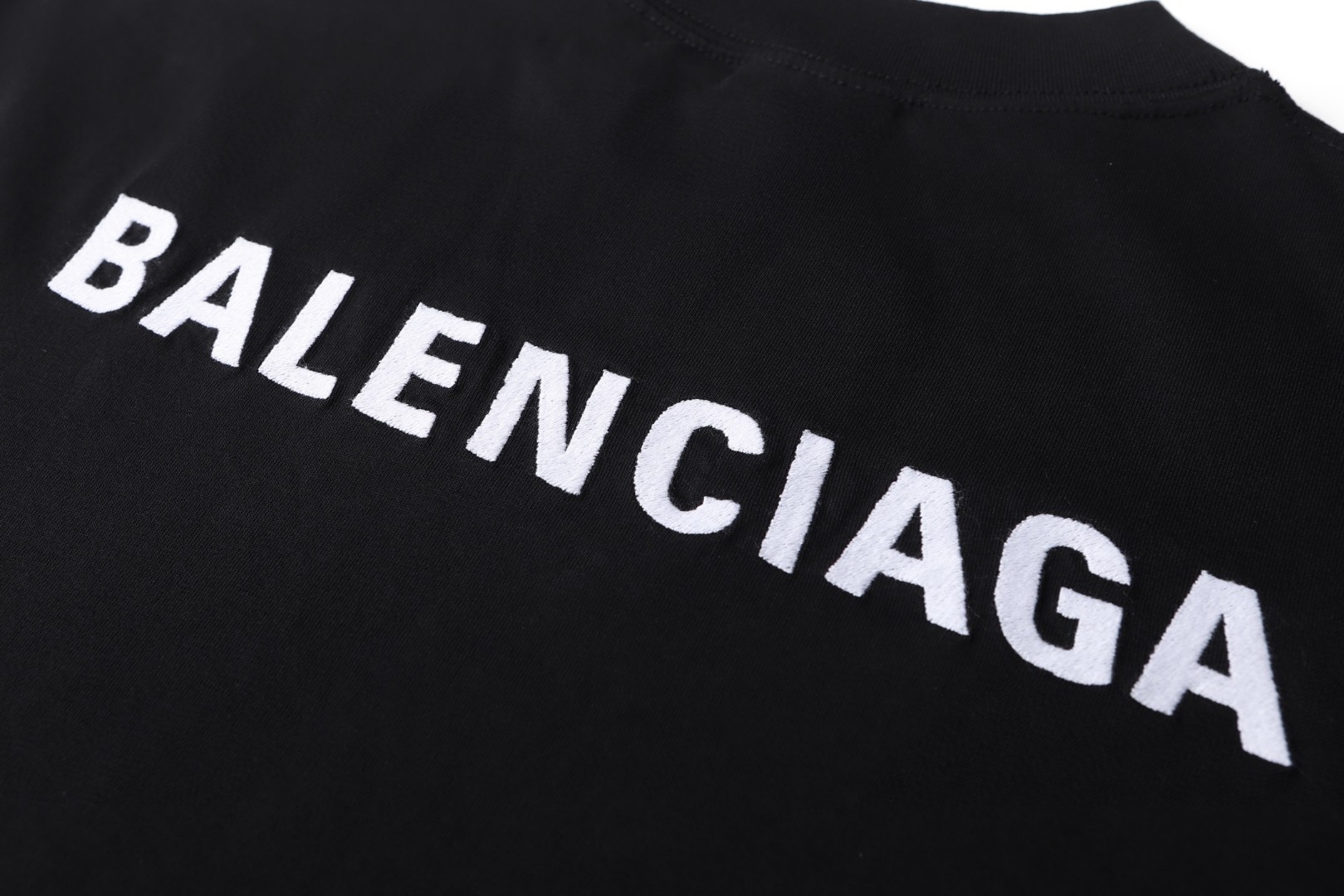 Balenciaga 巴黎世家前后字母刺绣 短袖 T恤 黑色 A0 764235TPVK11569