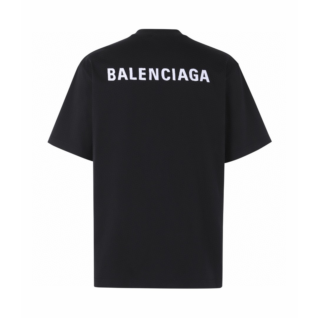 Balenciaga 巴黎世家前后字母刺绣 短袖 T恤 黑色 A0 764235TPVK11569