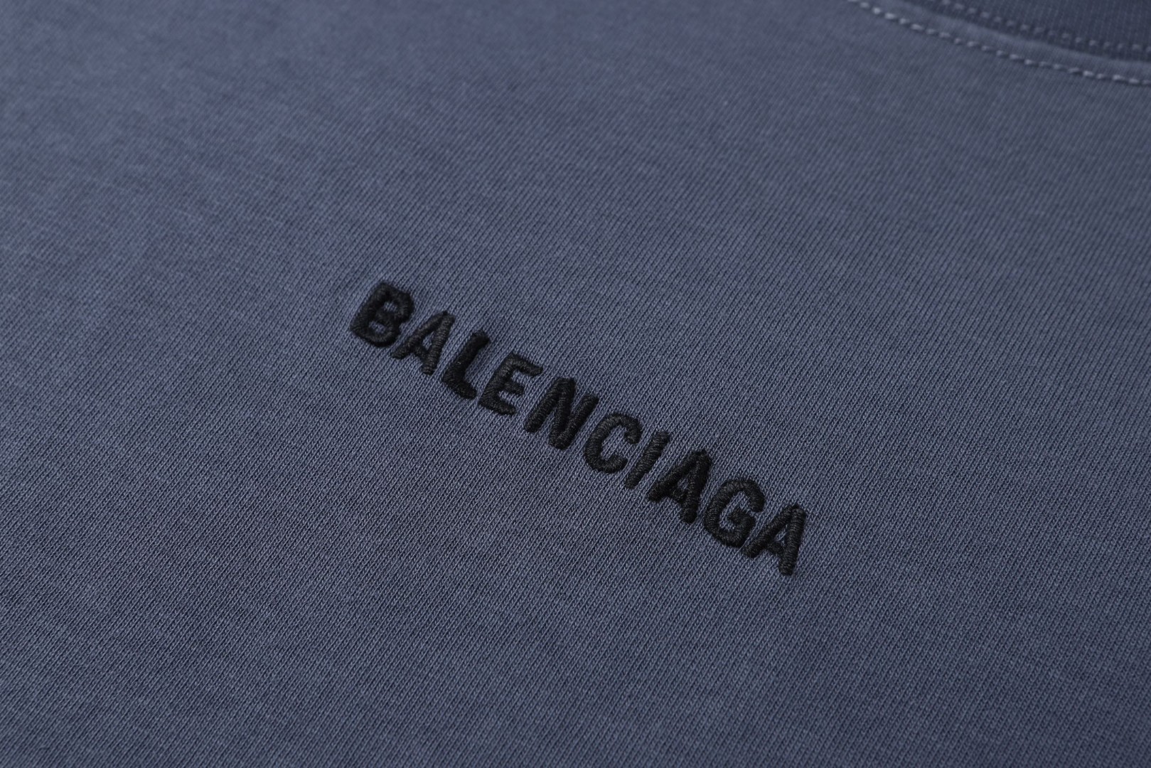 Balenciaga 巴黎世家 图绘前后字母刺绣 短袖 T恤 蓝色 A0 764235TTVF93364