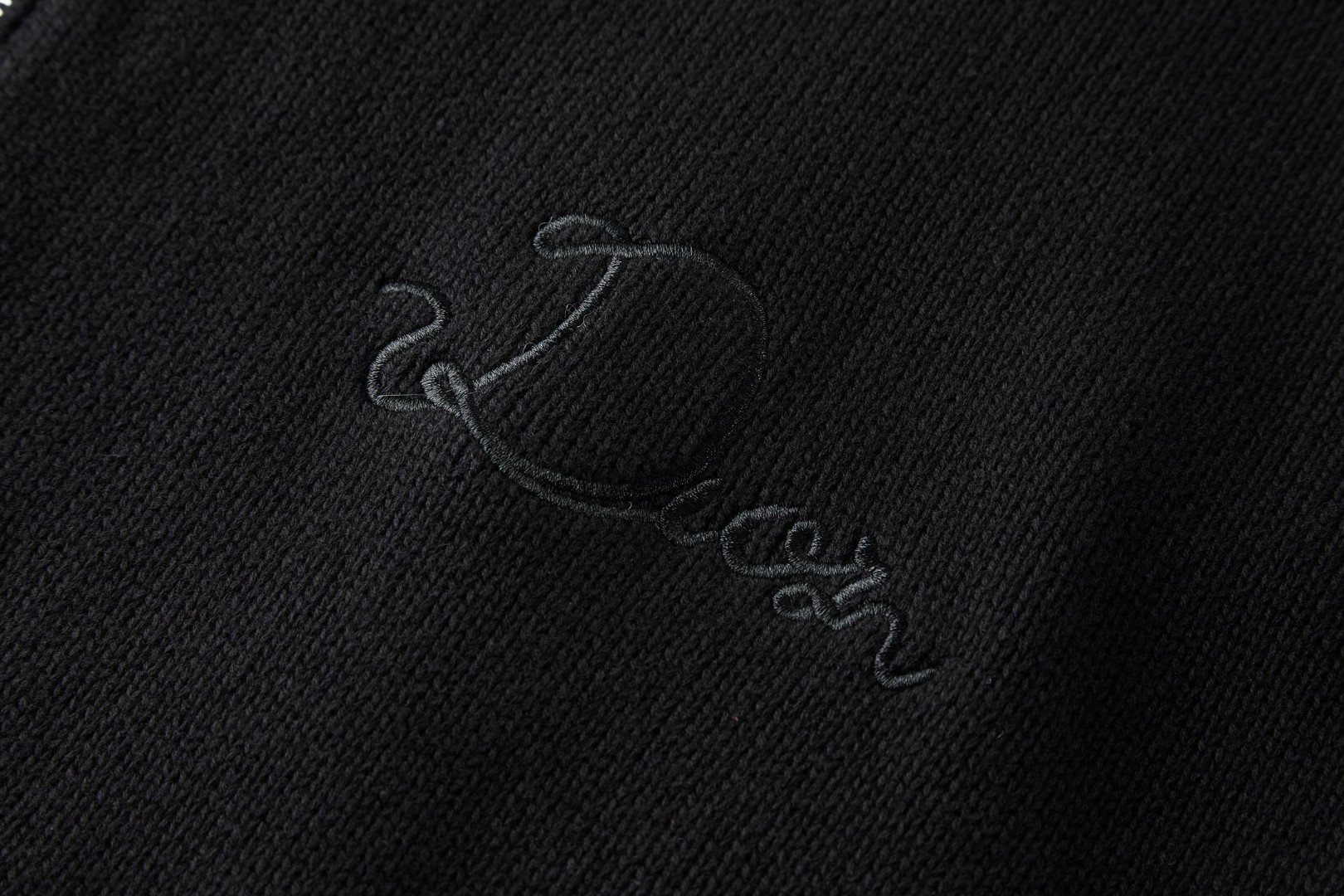 DIOR 迪奥 麻绳刺绣标识针织拉链外套 毛衣 夹克 长袖 保暖 黑色 B5 613M404A2027-C989