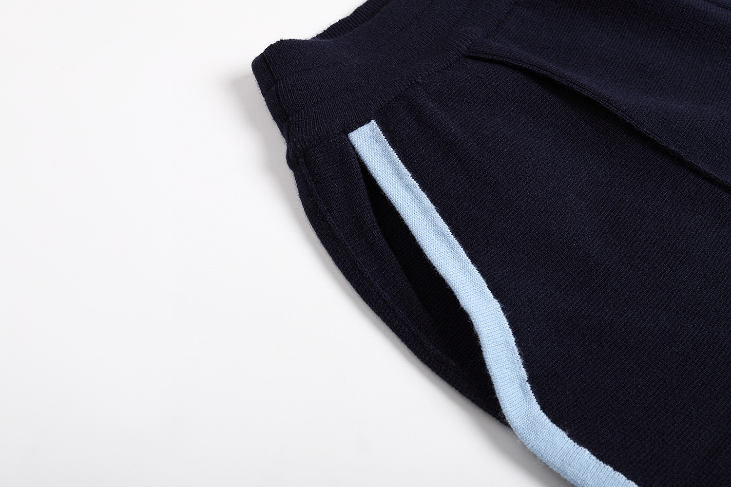 LOUIS VUITTON 路易威登 徽标提花线条松紧腰短裤 休闲裤 裤子 五分裤 蓝色 A5 1AFPXN