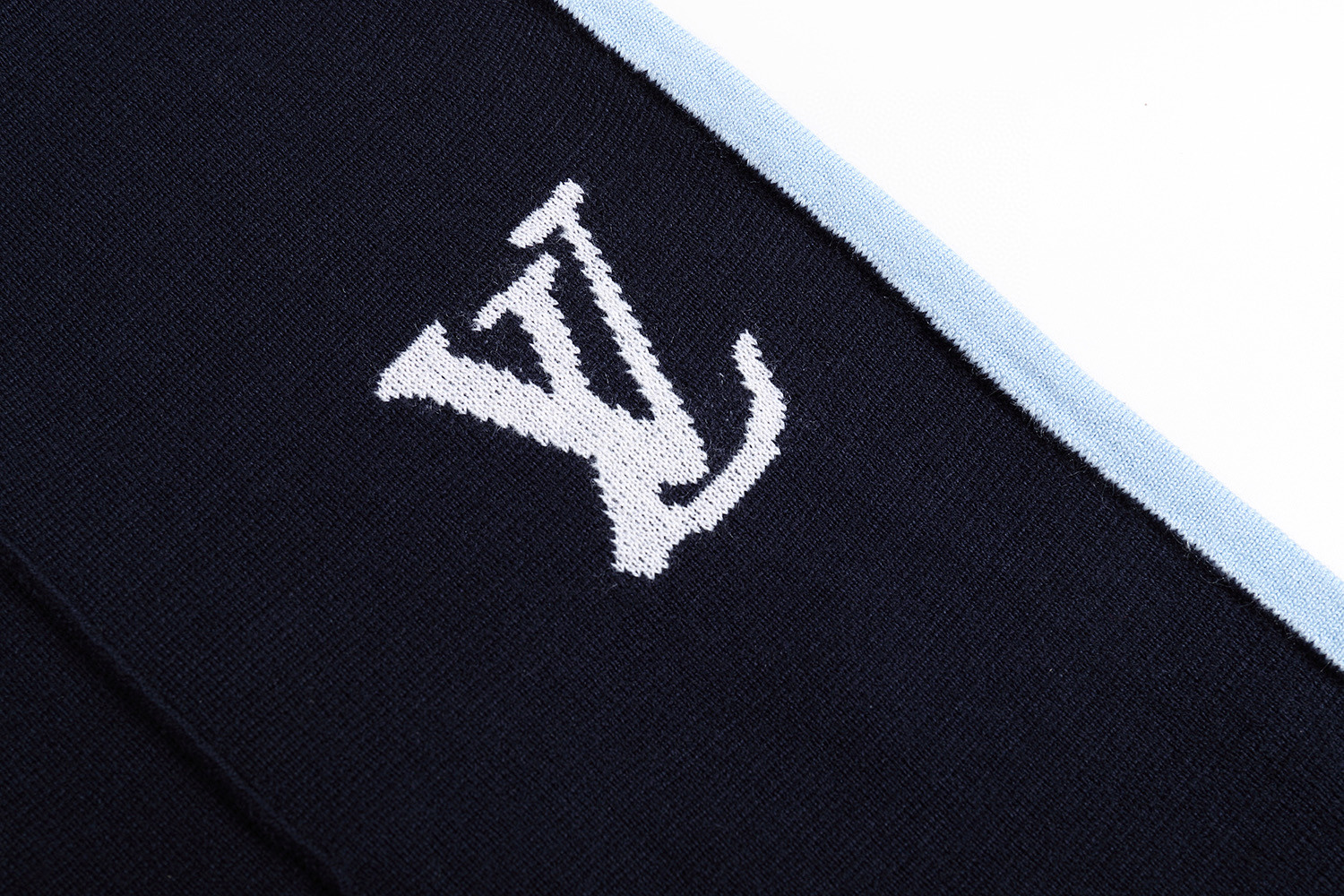 LOUIS VUITTON 路易威登 徽标提花线条松紧腰短裤 休闲裤 裤子 五分裤 蓝色 A5 1AFPXN