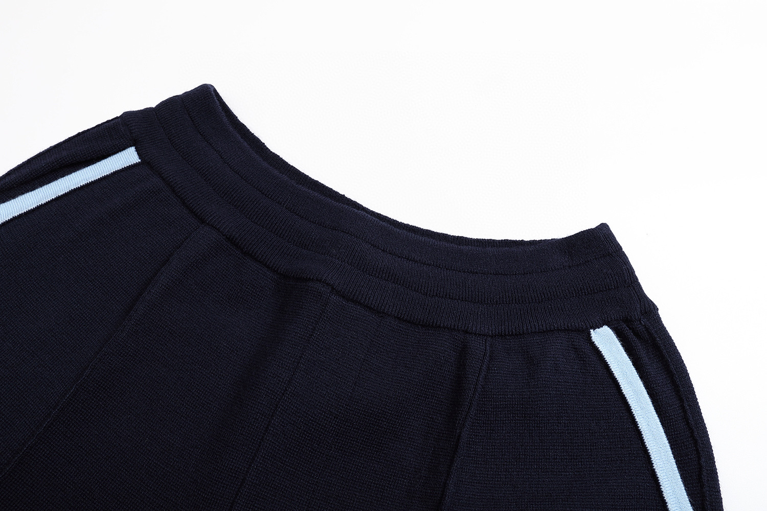 LOUIS VUITTON 路易威登 徽标提花线条松紧腰短裤 休闲裤 裤子 五分裤 蓝色 A5 1AFPXN