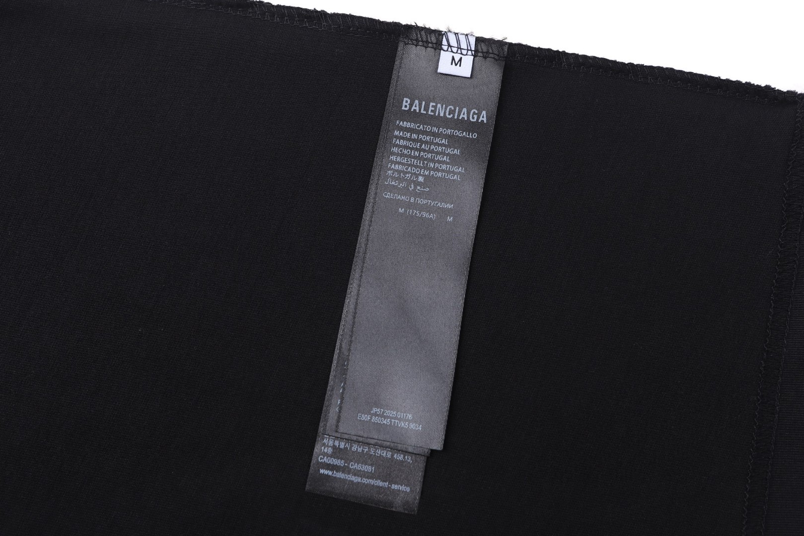 Balenciaga 巴黎世家 字母logo刺绣印花 短袖 T恤 黑色 A0 850345TTVK59034