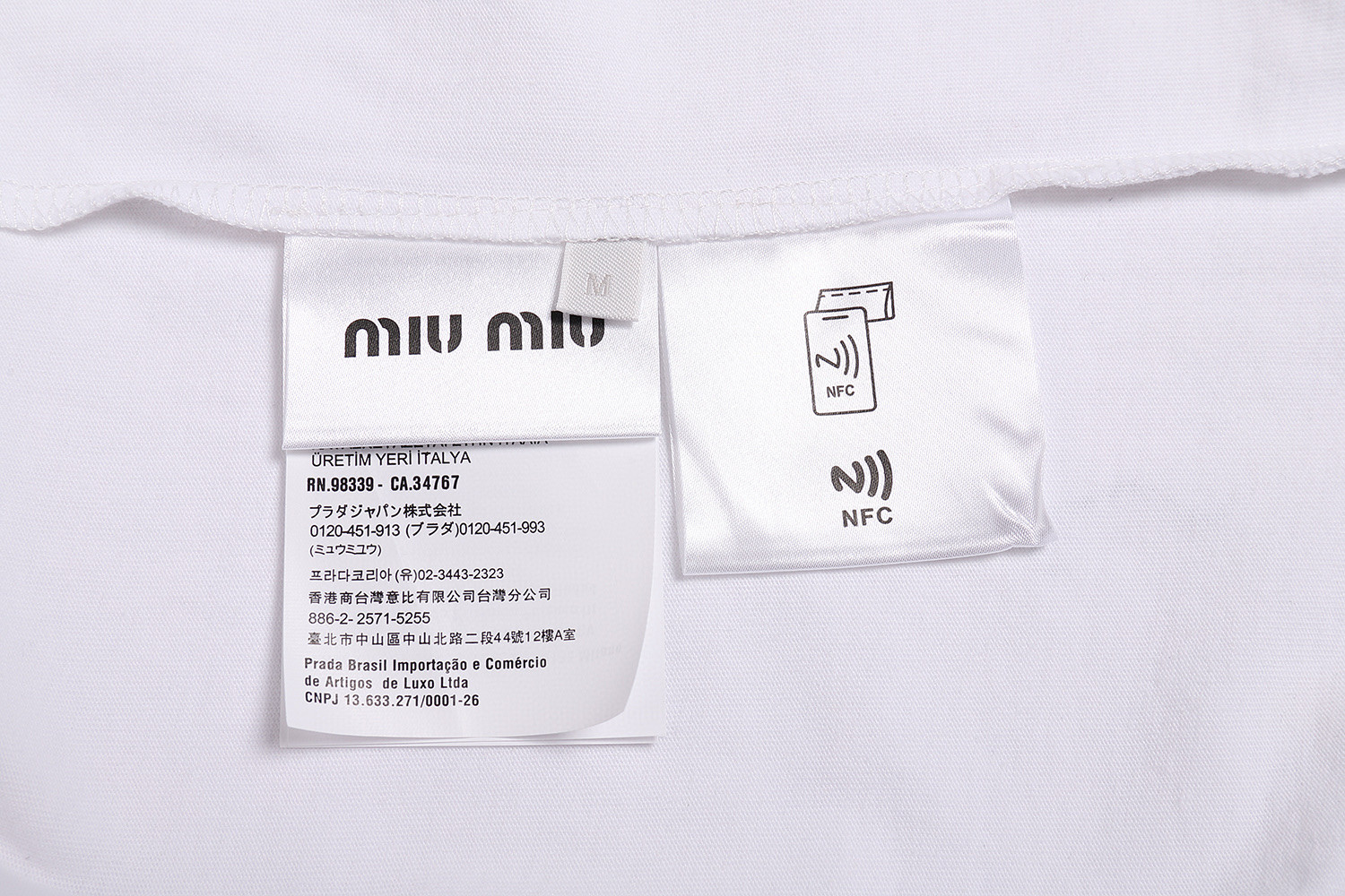 MIU MIU 贴布字母logo 圆领 休闲短袖 T恤 夏季 白色 灰色 A0