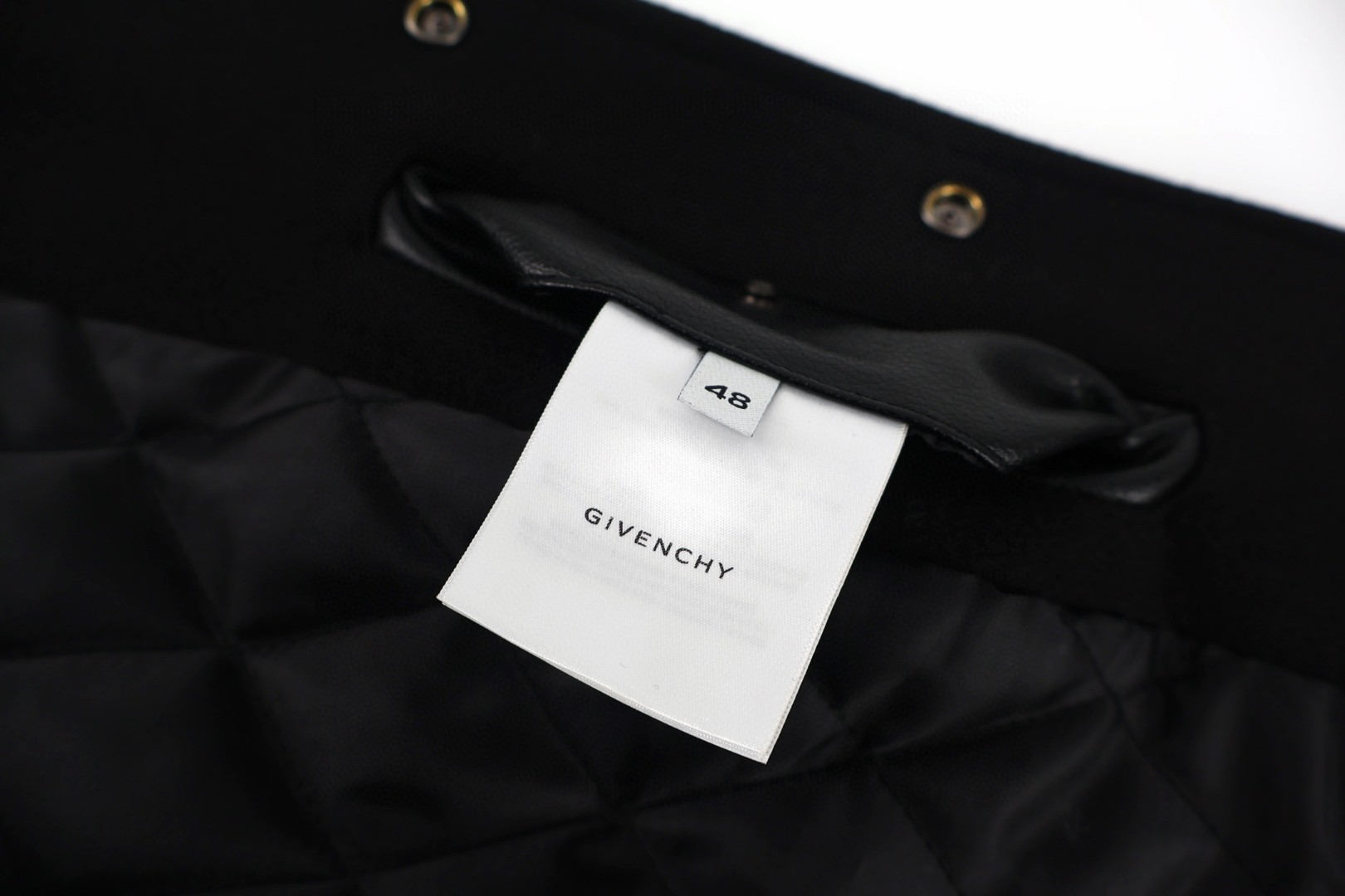 Givenchy 纪梵希 字母刺绣拼皮袖夹棉棒球服 夹克 外套 长袖 黑色 C0 BM01F26Y43-001