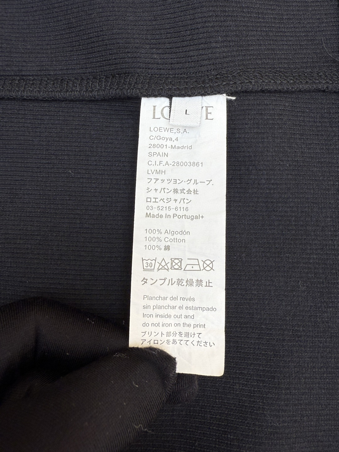 LOEWE 罗意威 胸口刺绣logo长袖T恤 打底衫 灰色 白色 黑色 A5 H526Y22XAZ-1440