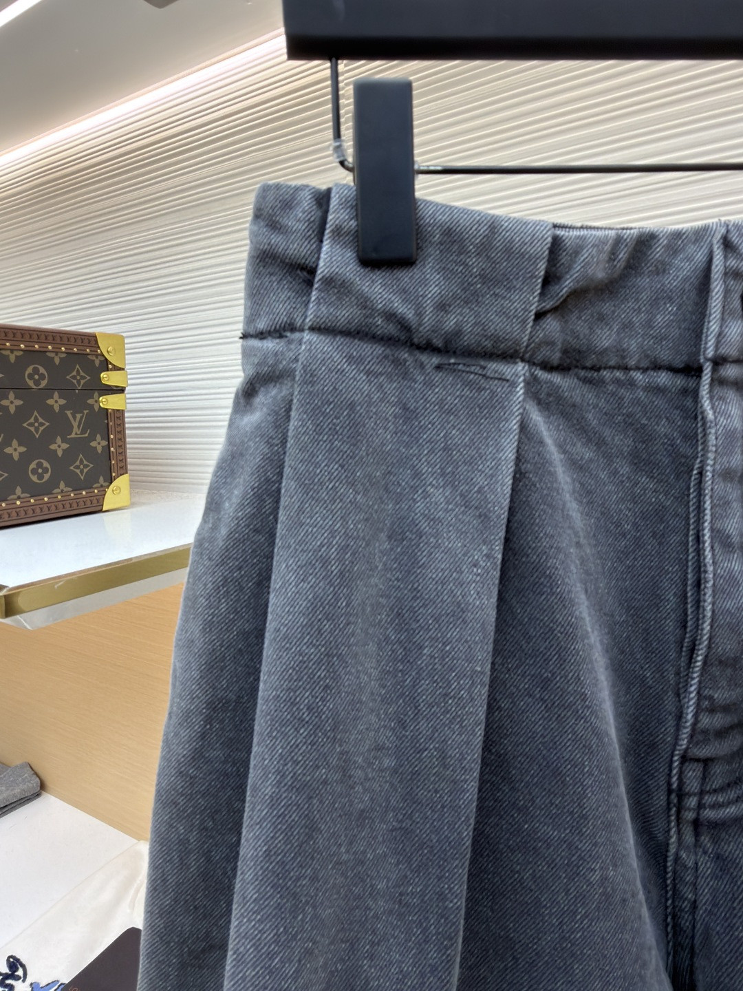 Loewe 罗意威 皮革贴片宽松牛仔裤 长裤 裤子 黑色 B0 H526Y11WAJ-1100