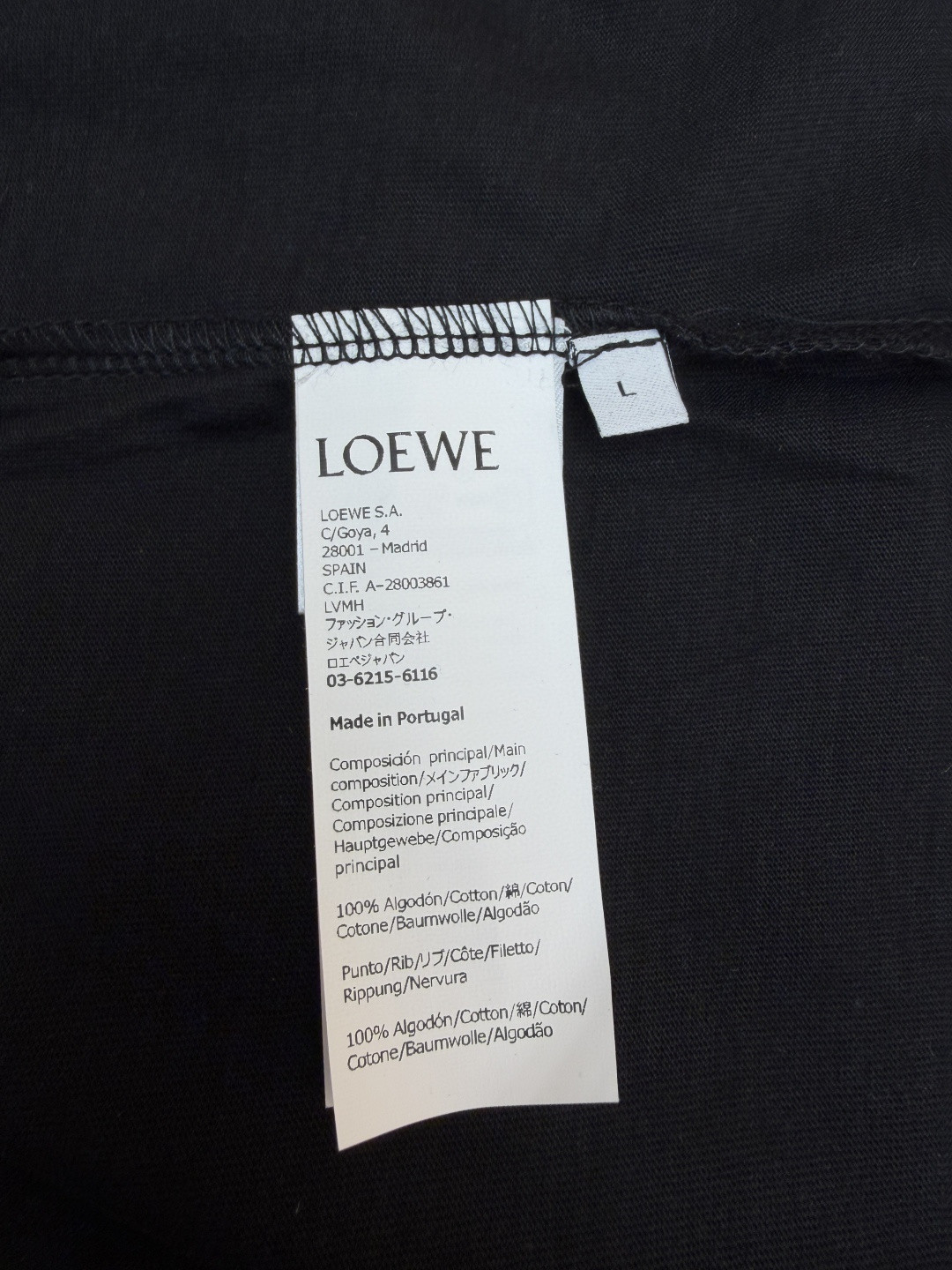 Loewe 口袋刺绣圆领短袖 T恤 夏季 白色 黑色 A2 H526Y22XBC-2100