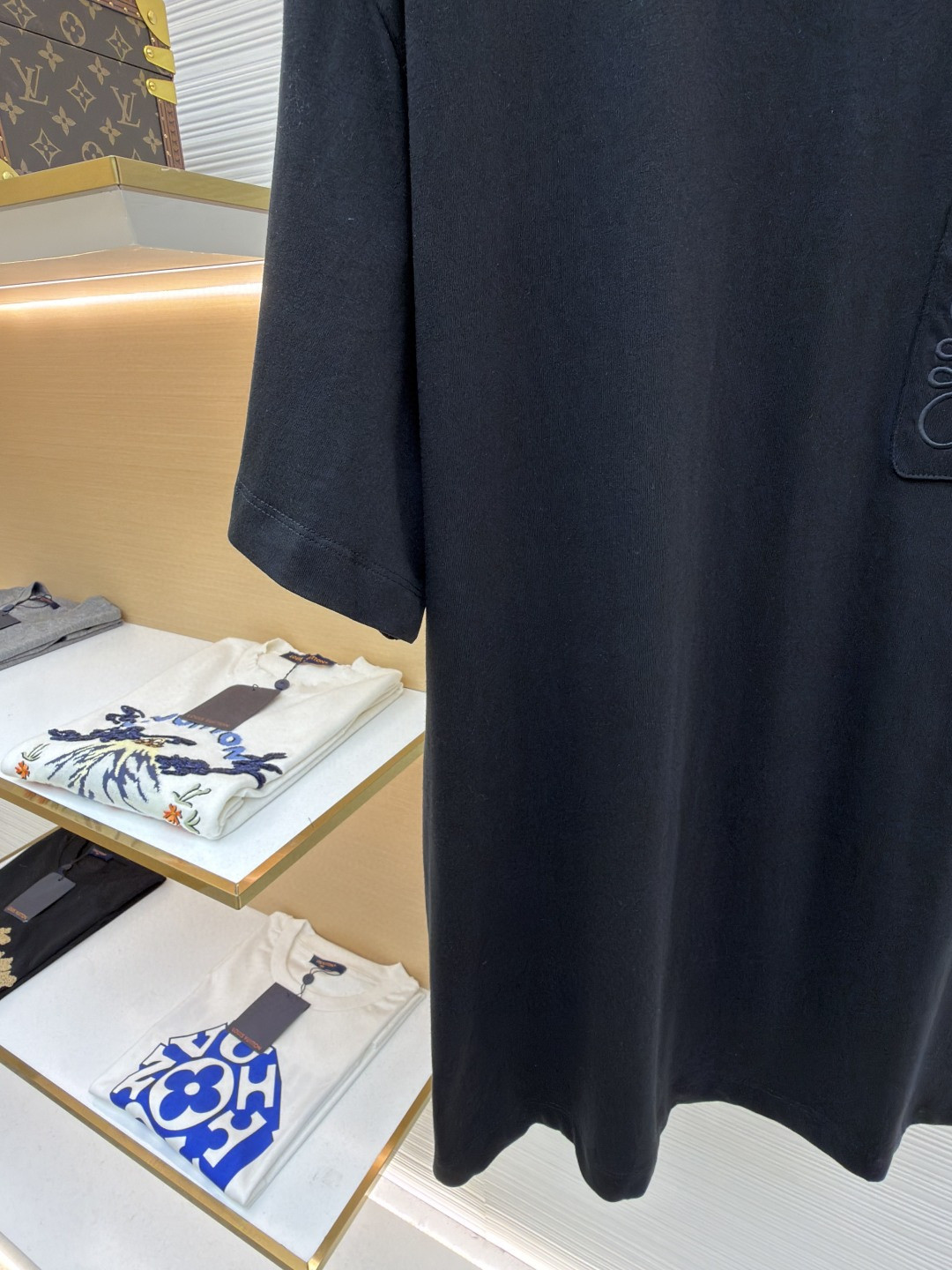 Loewe 口袋刺绣圆领短袖 T恤 夏季 白色 黑色 A2 H526Y22XBC-2100