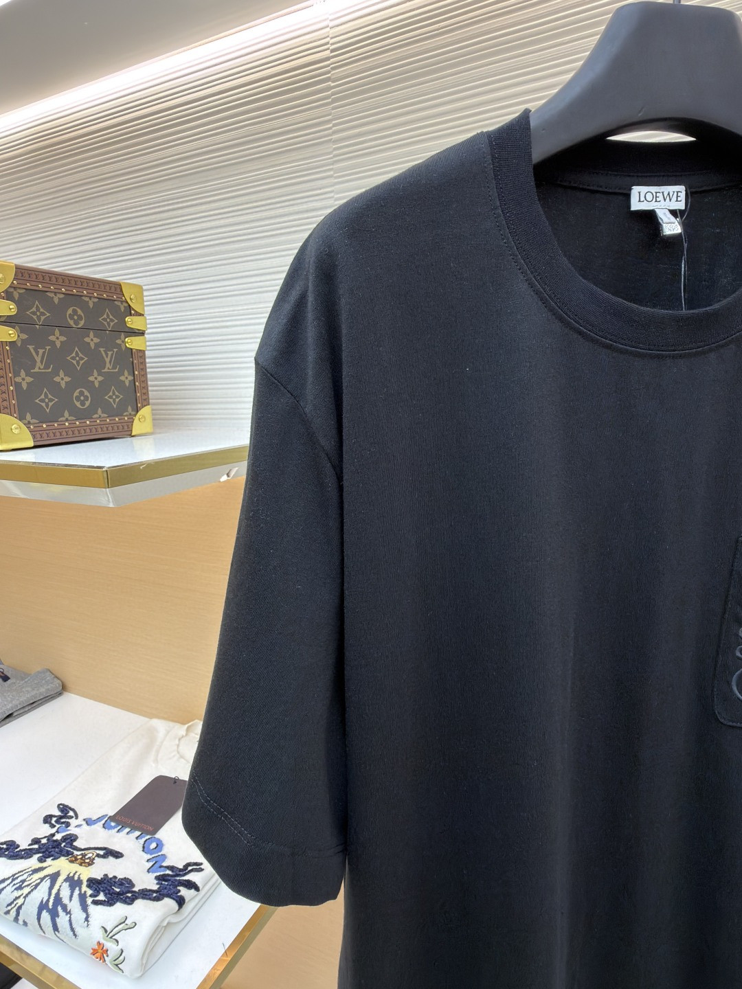 Loewe 口袋刺绣圆领短袖 T恤 夏季 白色 黑色 A2 H526Y22XBC-2100