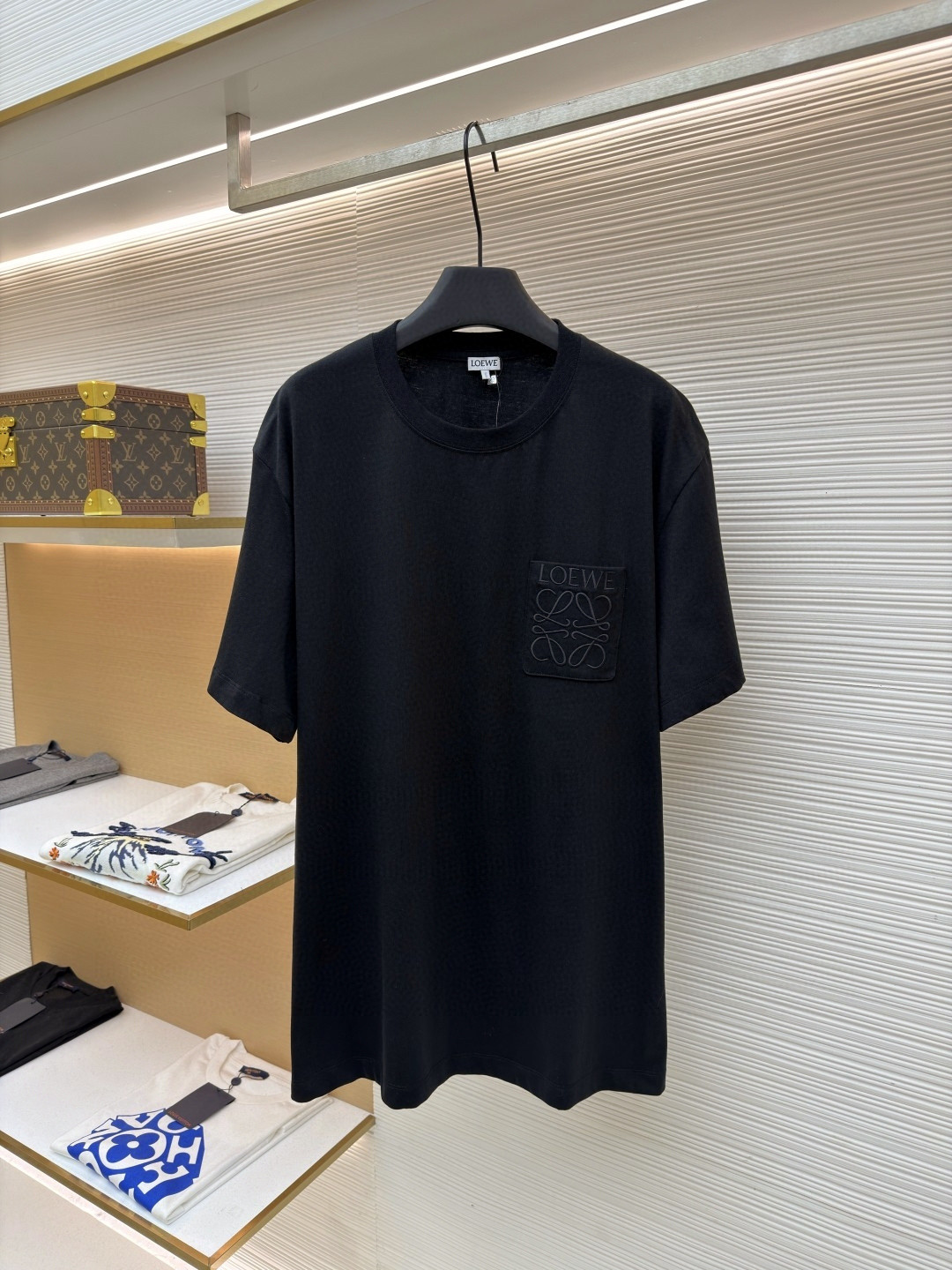 Loewe 口袋刺绣圆领短袖 T恤 夏季 白色 黑色 A2 H526Y22XBC-2100