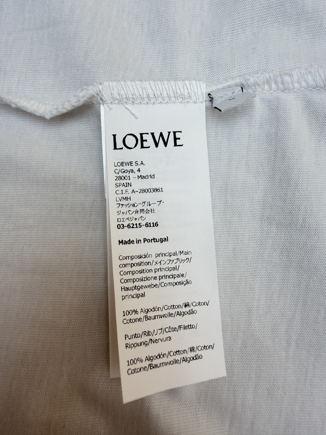 Loewe 口袋刺绣圆领短袖 T恤 夏季 白色 黑色 A2 H526Y22XBC-2100