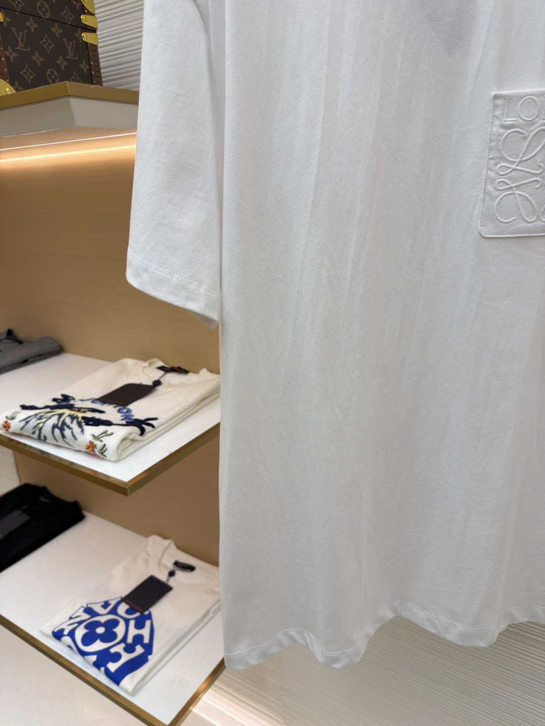 Loewe 口袋刺绣圆领短袖 T恤 夏季 白色 黑色 A2 H526Y22XBC-2100