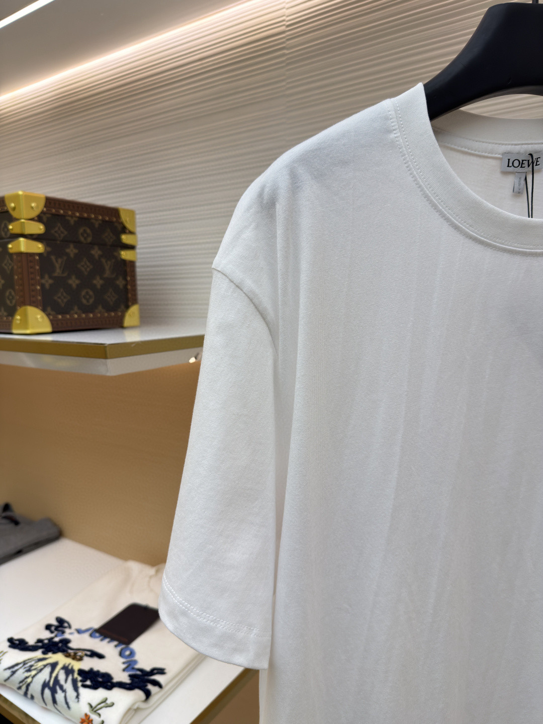 Loewe 口袋刺绣圆领短袖 T恤 夏季 白色 黑色 A2 H526Y22XBC-2100