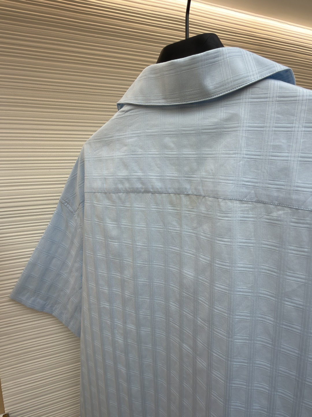 Loewe 罗意威 刺绣字母logo格子衬衫 短袖 蓝色 A5 H526Y05WEX-5140