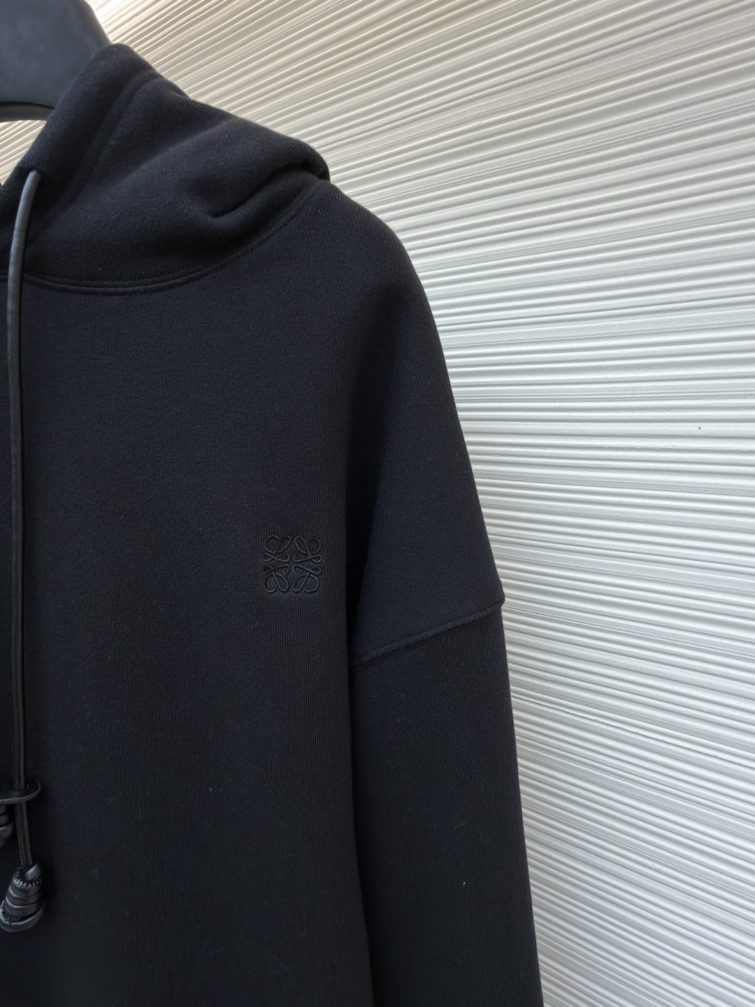 LOEWE 罗意威 皮革抽绳刺绣logo连帽卫衣 长袖 灰色 黑色 A7 H526Y25X53-1440