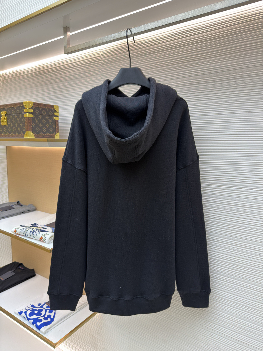 LOEWE 罗意威 皮革抽绳刺绣logo连帽卫衣 长袖 灰色 黑色 A7 H526Y25X53-1440