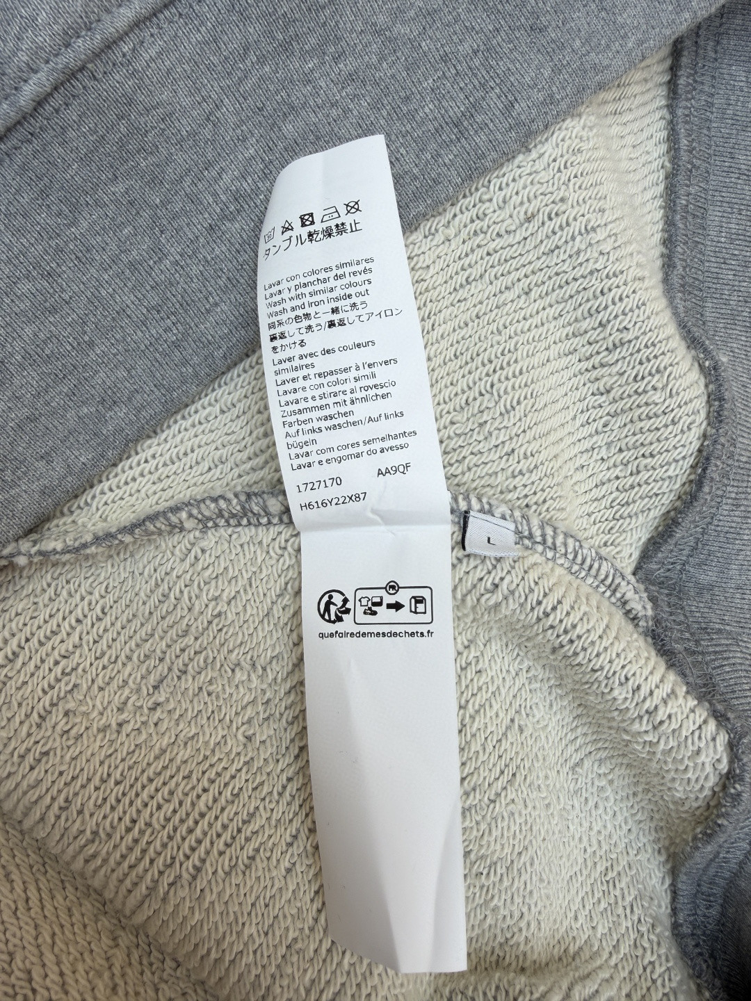 LOEWE 罗意威 皮革抽绳刺绣logo连帽卫衣 长袖 灰色 黑色 A7 H526Y25X53-1440