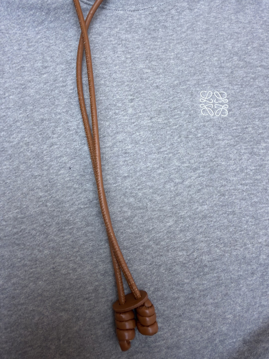 LOEWE 罗意威 皮革抽绳刺绣logo连帽卫衣 长袖 灰色 黑色 A7 H526Y25X53-1440