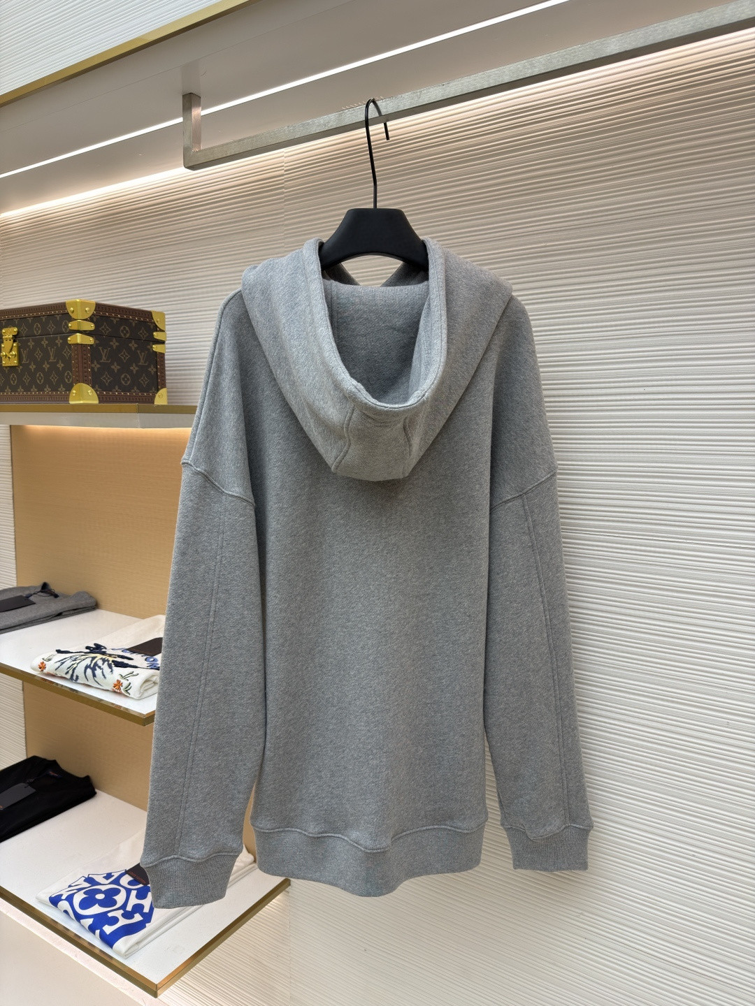 LOEWE 罗意威 皮革抽绳刺绣logo连帽卫衣 长袖 灰色 黑色 A7 H526Y25X53-1440