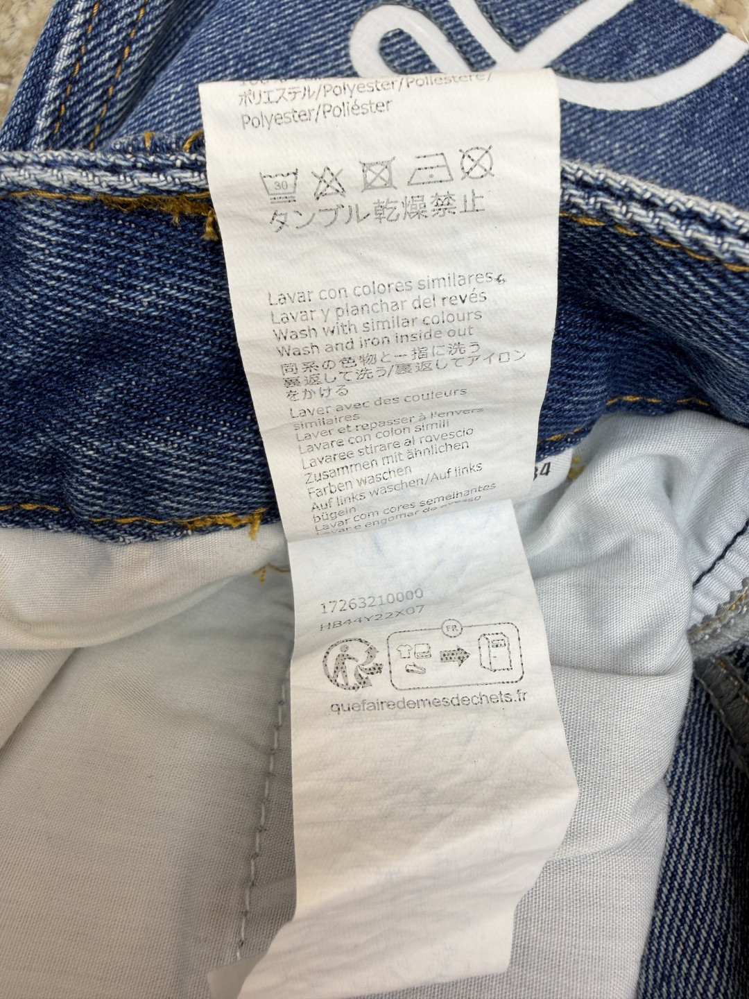 Loewe 罗意威 裤腿刺绣图案牛仔短裤 五分裤 裤子 蓝色 A5 S359Y11XC7-5320