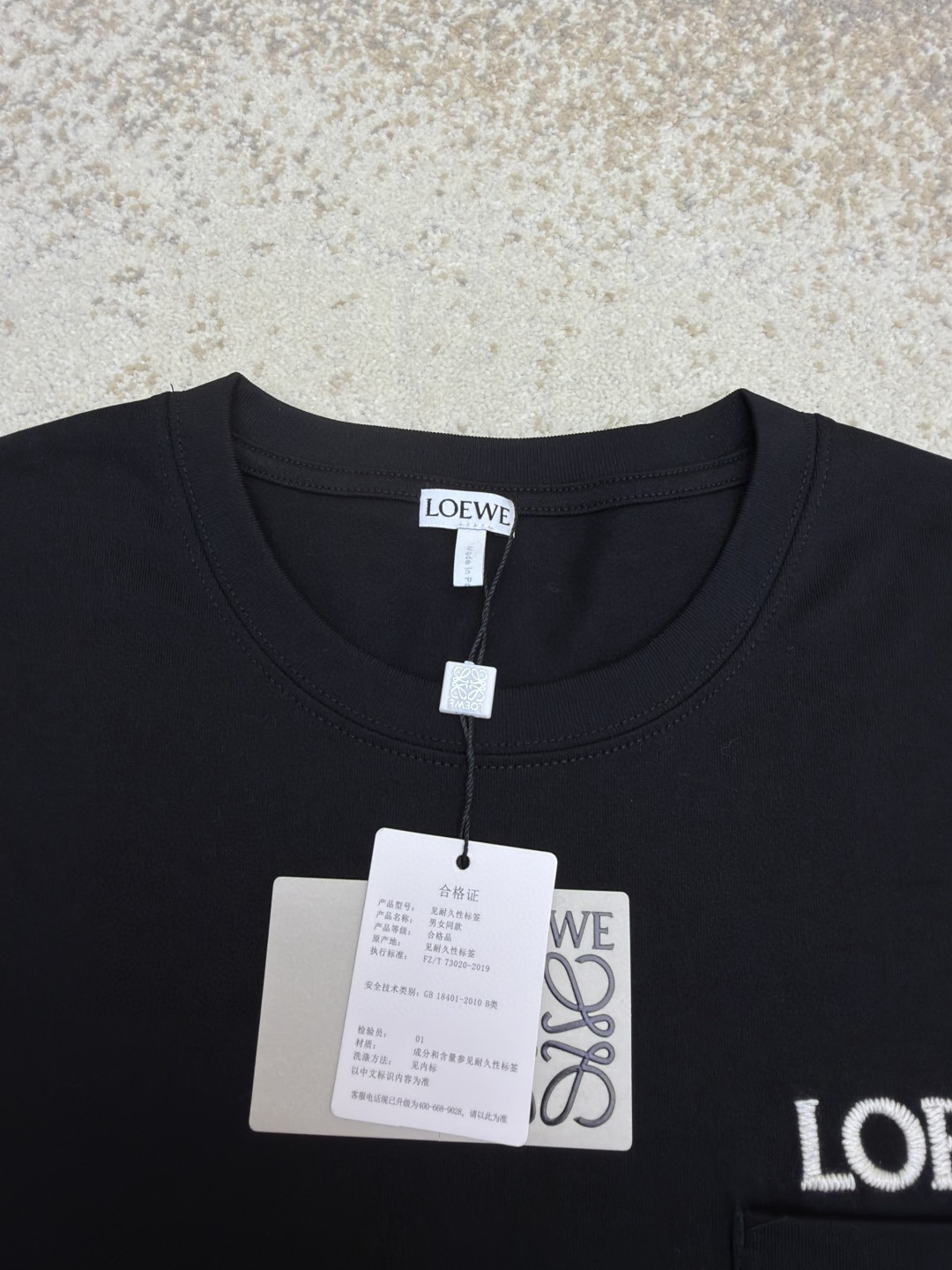 Loewe 贴袋刺绣圆领短袖 T恤 夏季 黑色 白色 橙色 A2 H526Y22XDE-2100