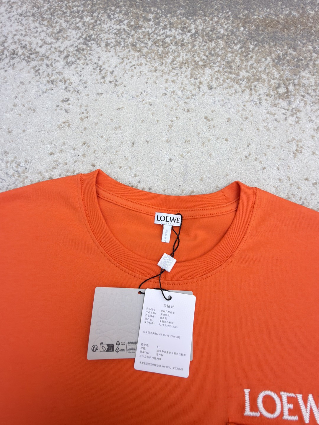 Loewe 贴袋刺绣圆领短袖 T恤 夏季 黑色 白色 橙色 A2 H526Y22XDE-2100