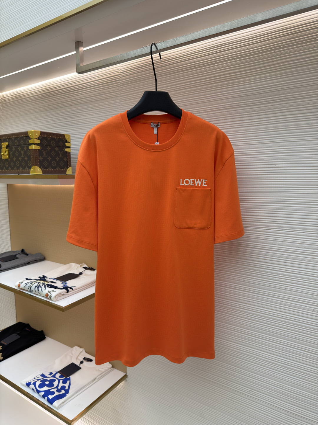 Loewe 贴袋刺绣圆领短袖 T恤 夏季 黑色 白色 橙色 A2 H526Y22XDE-2100
