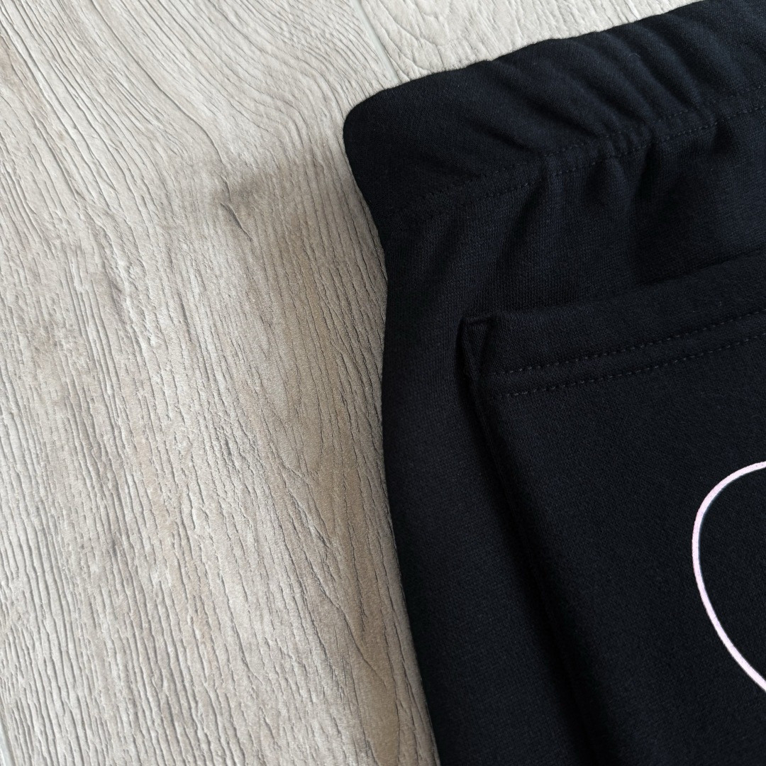 Chrome Hearts 克罗心 Deadly Doll 联名款 十字架美少女松紧腰直筒运动裤 抓绒 卫裤 休闲裤 长裤 裤子 黑色 CH-RM0607