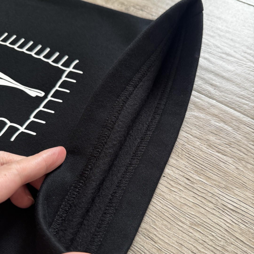 Chrome Hearts 克罗心 Deadly Doll 联名款 十字架美少女松紧腰直筒运动裤 抓绒 卫裤 休闲裤 长裤 裤子 黑色 CH-RM0607