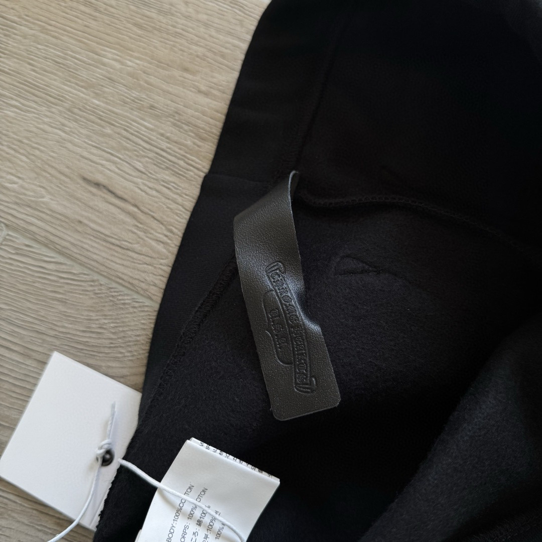 Chrome Hearts 克罗心 Deadly Doll 联名款 十字架美少女松紧腰直筒运动裤 抓绒 卫裤 休闲裤 长裤 裤子 黑色 CH-RM0607