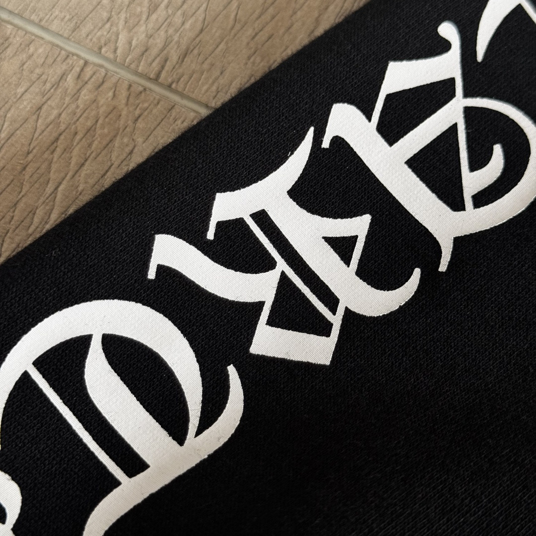 Chrome Hearts 克罗心 侧边白色梵文印花松紧腰束脚运动裤 抓绒 卫裤 休闲裤 长裤 裤子 黑色 