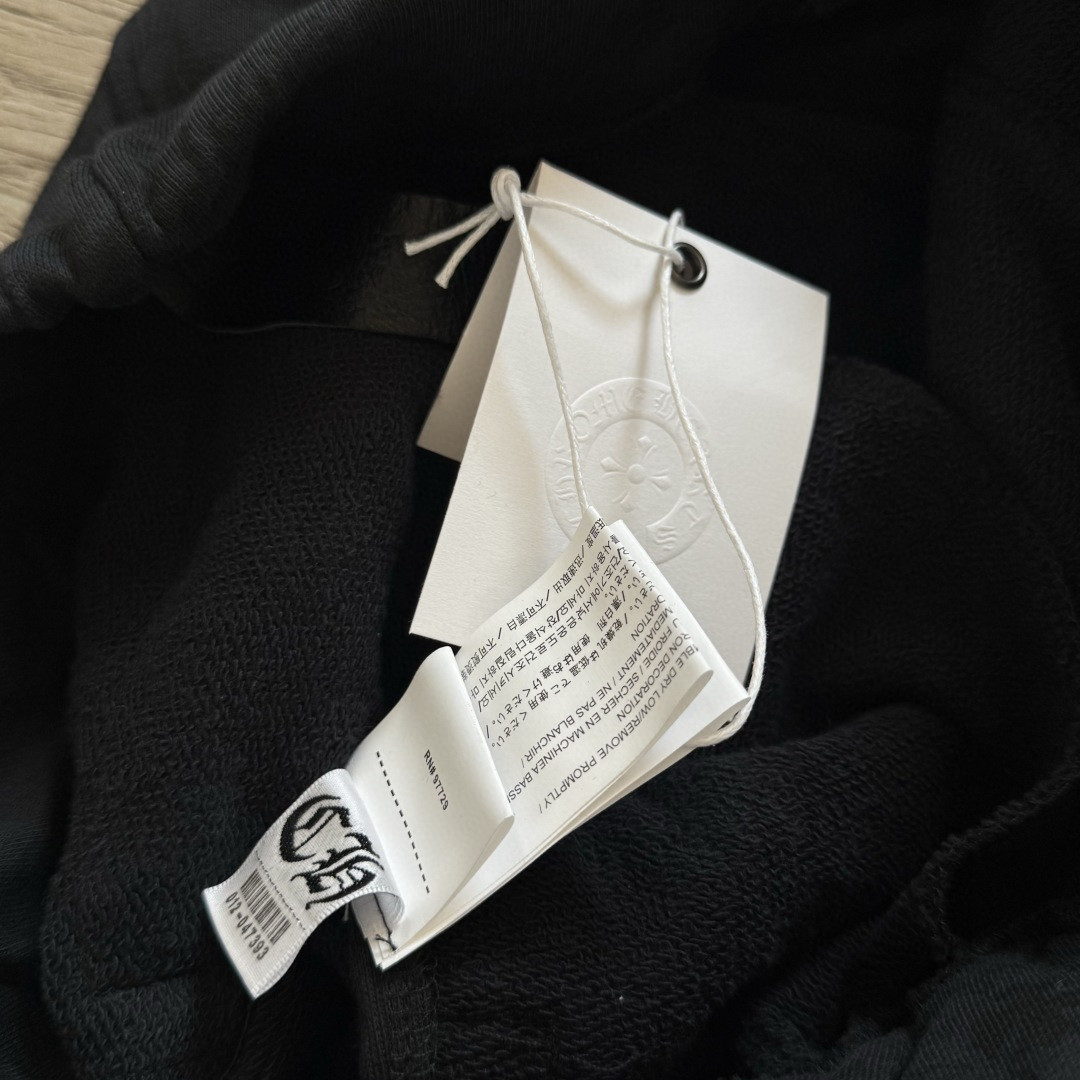 Chrome Hearts 克罗心 暗纹满印松紧腰束脚运动裤 卫裤 休闲裤 长裤 裤子 黑色 